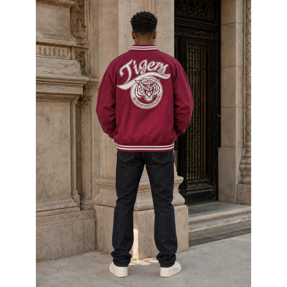 Big Boy Headgear Morehouse Tigers Racing Twill Jacket L NWT HBCU - Picture 4 of 10